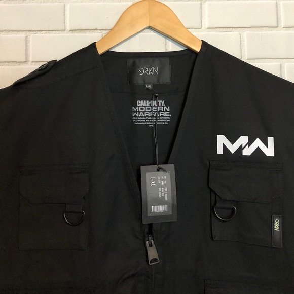New Call of Duty Modern Warfare Activision Black DRKN Military Army Vest L-XL - Picture 4 of 12
